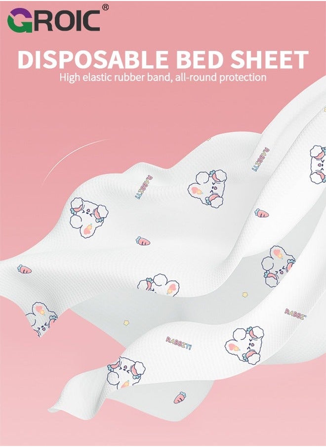 GROIC Disposable Bed Sheets with Flat Sheet,Quilt Cover,and 2 pillow cases,Disposable Fitted Travel Bedding Cover for Hotel, Sheet Quilt and Pillowcase  - Image 2