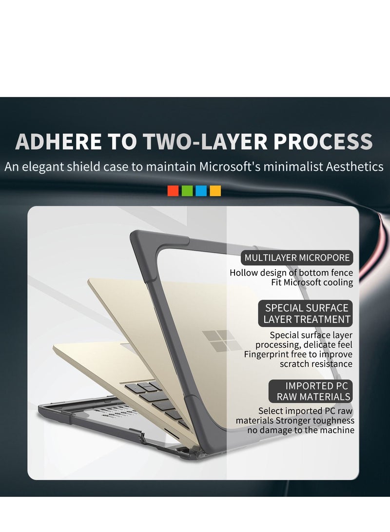 Hard Shell Case Cover with Kickstand Shockproof Function for Microsoft Laptop Go 12.4inch