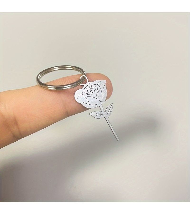 Rose Flower SIM Card Ejector 1 Pin 1 Ring Stainless Steel Tool - Image 1