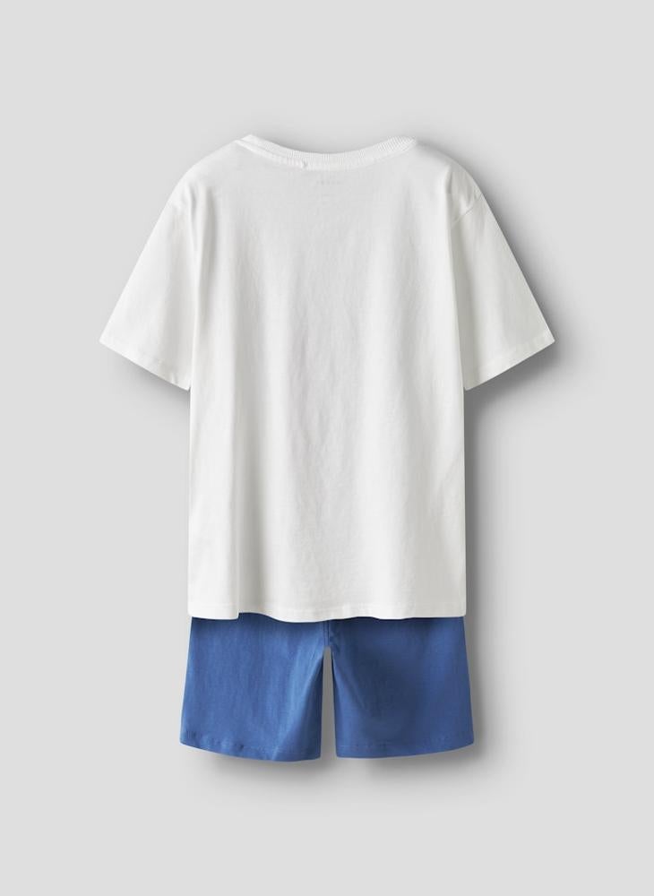 نيم ات - Kids Graphic Crew Neck T-Shirt And Short Set - Image 1