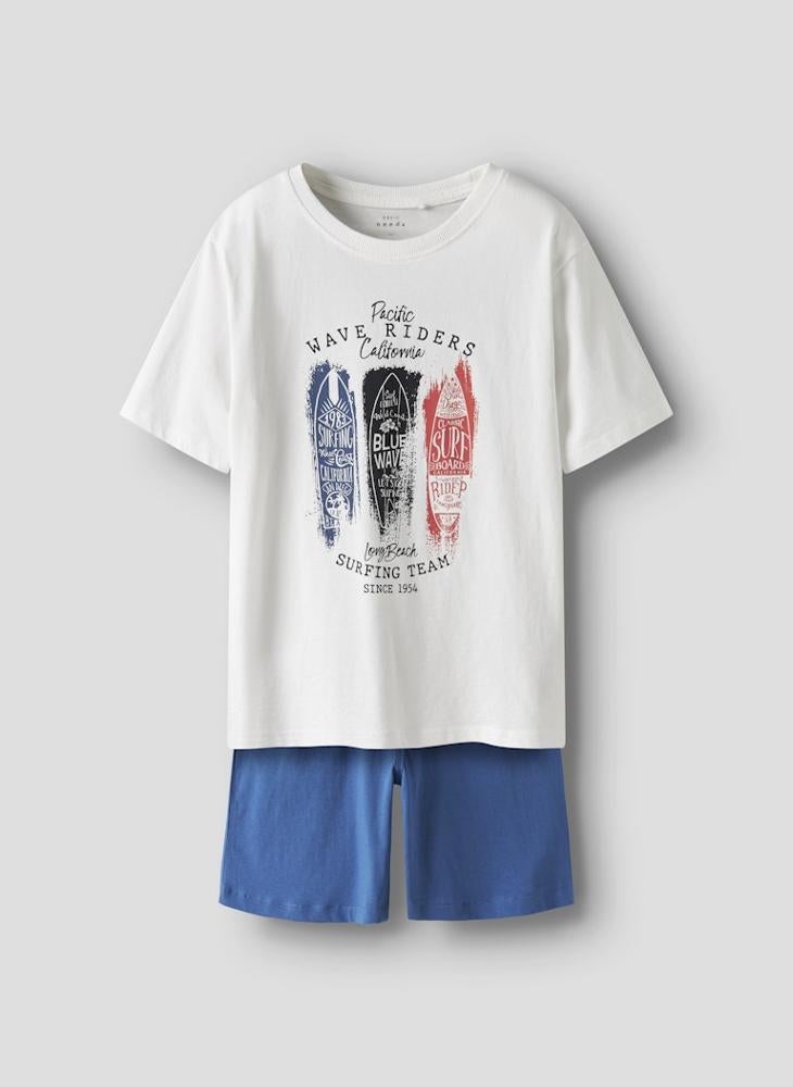 نيم ات - Kids Graphic Crew Neck T-Shirt And Short Set - Image 1