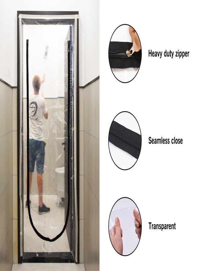 ROLLINGDOG Zipper Door Dust Barrier - Construction Plastic Zipper Door Cover for Wall and Room Temporary Painting Protection - Image 4