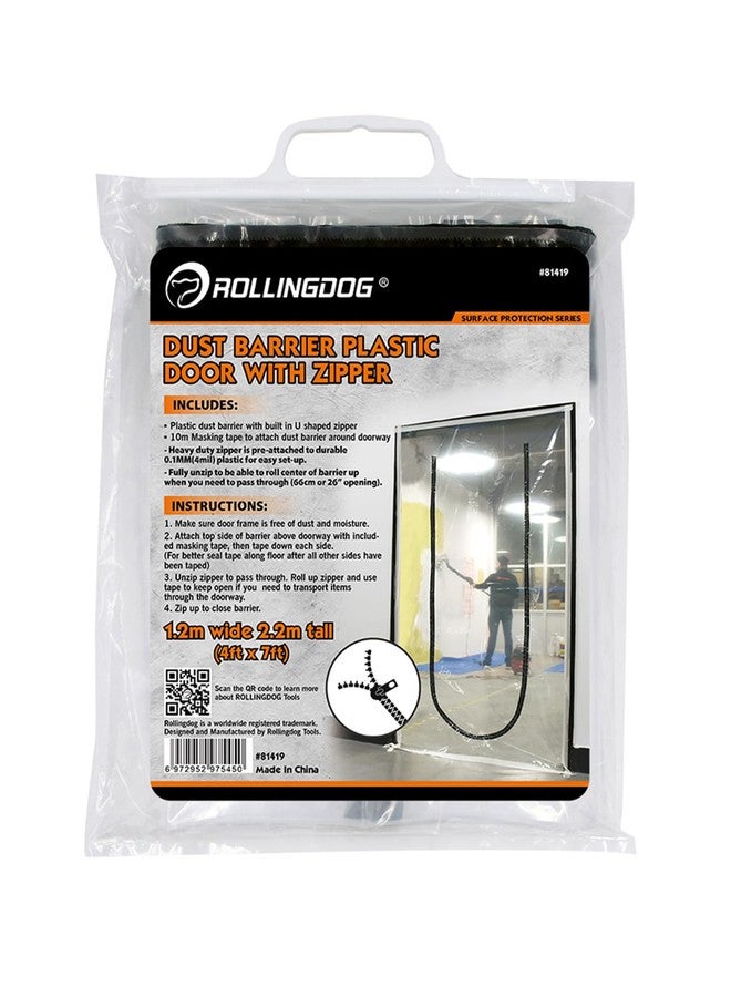 ROLLINGDOG Zipper Door Dust Barrier - Construction Plastic Zipper Door Cover for Wall and Room Temporary Painting Protection - Image 2