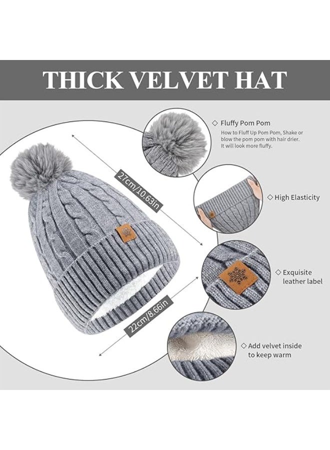 Bukela Women's Beanie Hat Scarf Gloves Set Winter Knit Warm Hat, Long Soft Scarf & Touchscreen Gloves for Cold Weather for Outdoor - Image 2