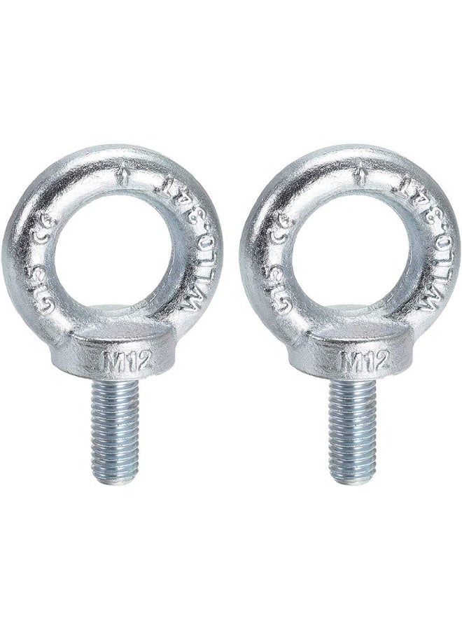 Royal Apex 2Pcs Gi Lifting Ring Eye Bolts Male Thread Screw For Lifting Equipment Binding Rope Etc 12Mm  - Image 1