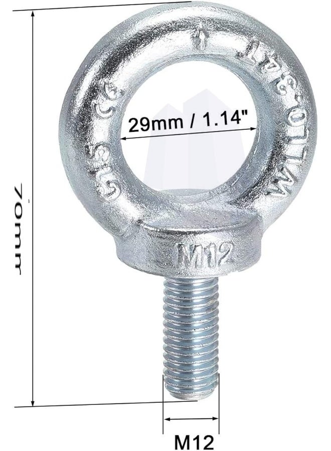 Royal Apex 2Pcs Gi Lifting Ring Eye Bolts Male Thread Screw For Lifting Equipment Binding Rope Etc 12Mm  - Image 2