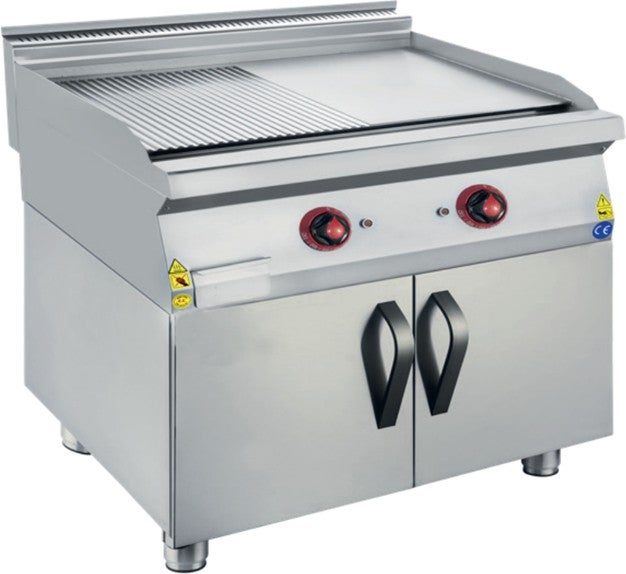 CSA Inox Karacasan Industrial 900 Series Electric Semi-Channel Grill with Cabinet 