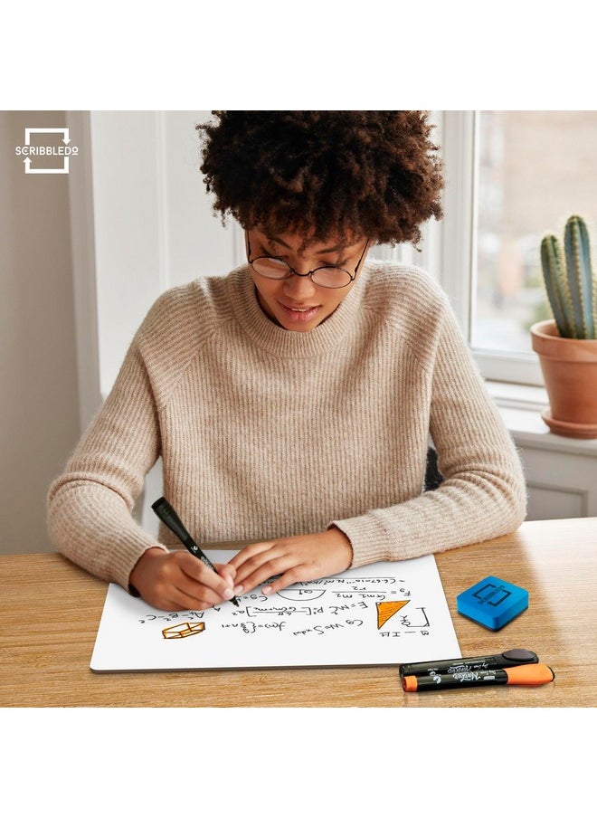 Scribbledo White Board Dry Erase Board 11" X14” Mini Double Sided Personal Whiteboard Board Dry Erase Lapboard Handheld Personal White Boards For Students Small Whiteboard Office Kitchen  - Image 4