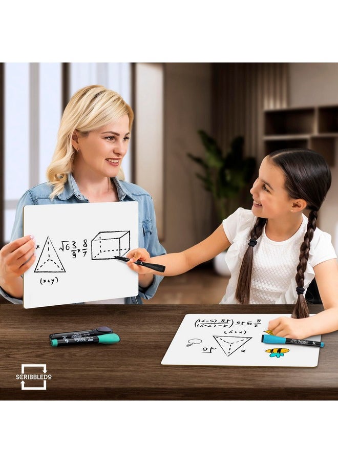 Scribbledo White Board Dry Erase Board 11" X14” Mini Double Sided Personal Whiteboard Board Dry Erase Lapboard Handheld Personal White Boards For Students Small Whiteboard Office Kitchen  - Image 3
