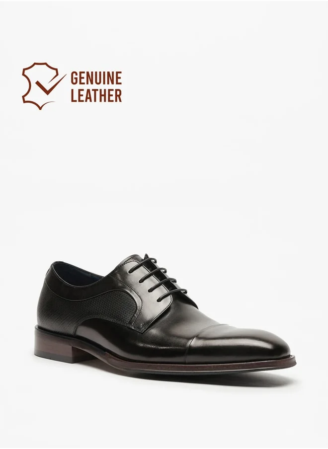 دوتشيني Men Leather Lace Up Derby Shoes