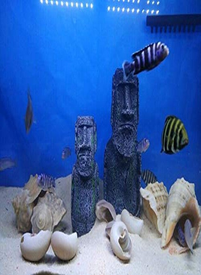DiER Ancient Easter Island Stone Head Aquarium Ornament Fish Tank Landscape Ornament Decoration Accessories - Image 5