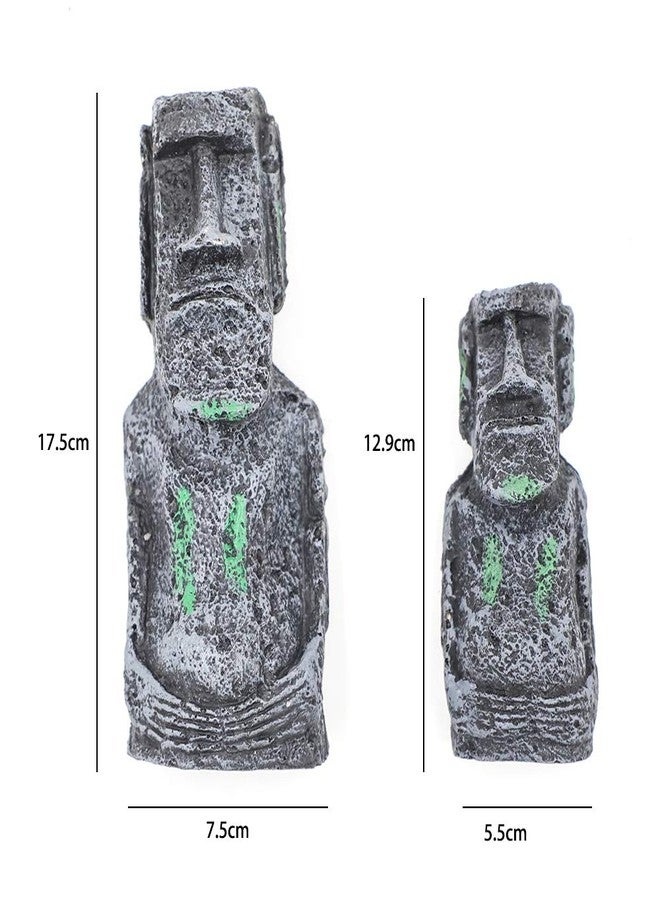 DiER Ancient Easter Island Stone Head Aquarium Ornament Fish Tank Landscape Ornament Decoration Accessories - Image 4