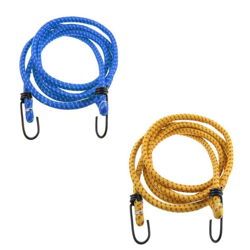 G.FIDEL Braided Elastic Luggage Straps with Hooks, 25 Kg Load Capacity, for Bikes and Motorcycles, Pack of 2, Random Colour - Image 1