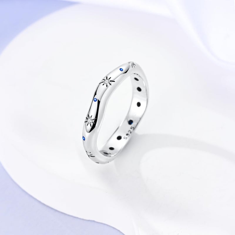 Hapour 925 Sterling Silver Ring for Women,Eternity Gorgeous Rings Stackable Rings for Women Teen as Gifts Ring Size 9 - Image 3