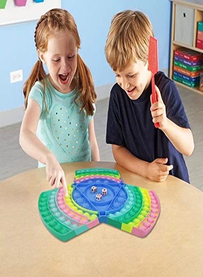 D ETERNAL® Pop It Toy Push Pop Bubble, Chess Ludo Board Bubble Game with 2 Dices for 3 Player ( Multi ) (POP IT 3Player) - Image 4