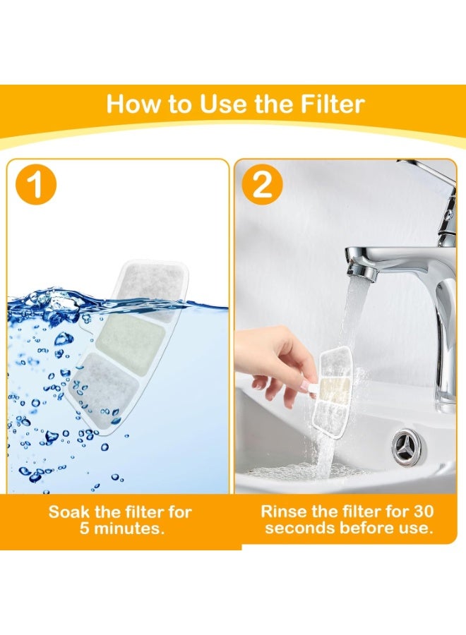 حزمة 16 فلتر استبدال لصنبور ماء القطط اللاسلكي Oneisall PW04 بسعة 3.5 لتر، تشمل 16 فلتر و16 إسفنجة - Image 3