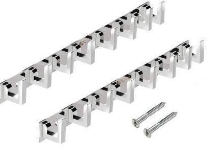 Goldfinch Classic 8 Pin Cloth Hanger Door Wall Hooks Rail for Hanging Clothes, Towel Hook Set/Bathroom Cloth Hanger Robe Wall Door Hooks Rail for Hanging Keys,Clothes,Towel Steel Hook (Pack of 2) - Image 1