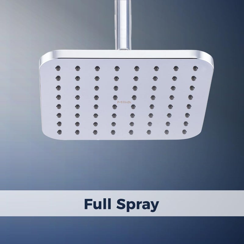Mila India MILA Serene Rain Shower MSXX0308CM Shower Head surface with Chrome Rain Shower Head Single Function Full Spray with Flow Control 205x205 mm - Image 2