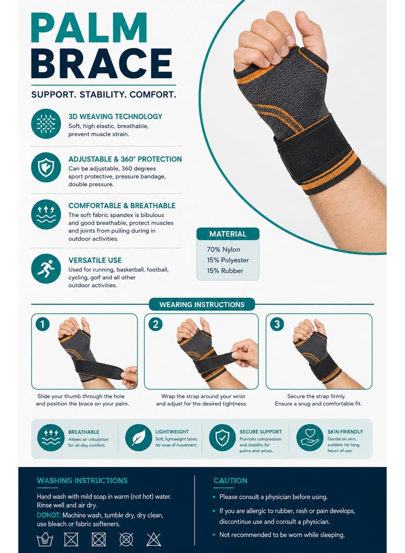 DBLEW Palm Guards and Wrist Brace Breathable Warm Wrist Wrap Hand Compression Sleeves Support Protective Gear for Fitness Weightlifting Tendonitis Sprains Recovery Carpal Tunnel Arthritis Pain Relief, Medium - Image 2