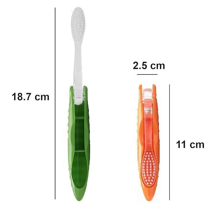 Hidak فرشاة هيداك للسفر - قابلة للطي، بحجم الجيب، معتمدة من TSA مع غطاء - شعيرات ناعمة، تصميم مدمج لحقيبة الظهر، السيارة، حقيبة الجيم - رائعة لأساسيات السفر (عبوة من 4) - Image 2