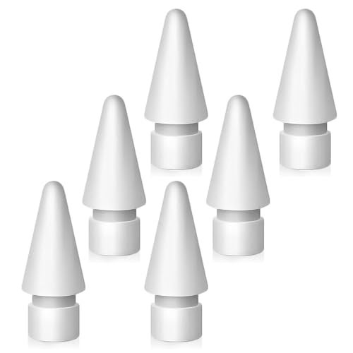 Abiarst Replacement Tips Compatible with Apple Pencil 1st/2nd Gen, Pencil Nibs for iPad Pro Pencil 2/1 Gen (6-Pack) - Image 1