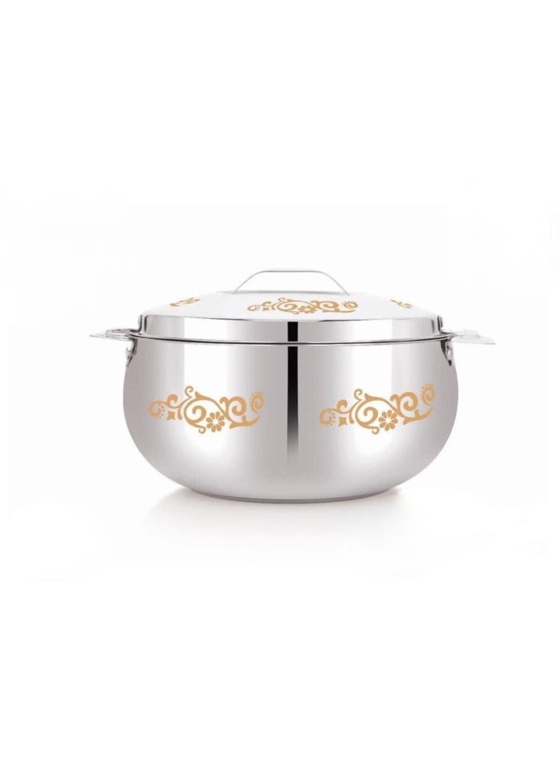 4-liter stainless steel food container with luxurious gold patterns - Image 1