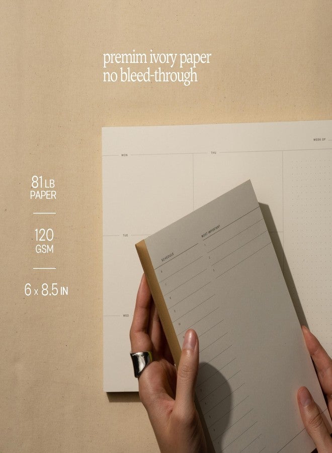 KUNITSA CO. Daily To Do List Notepad. Work Planner & Hourly Time Block Schedule. 100 tear-off sheets (Gold Edges) - Image 5