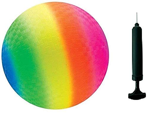 Toys 85 Inch Playground Balls Red Blue Green Yellow and Rainbow 1 Ball Rainbow Ball Pump - Image 2