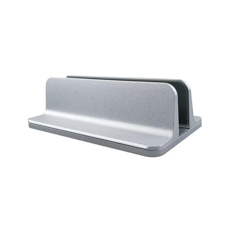 Adjustable Dual Vertical Aluminum Laptop Stand Portable Base Silver - Image 2