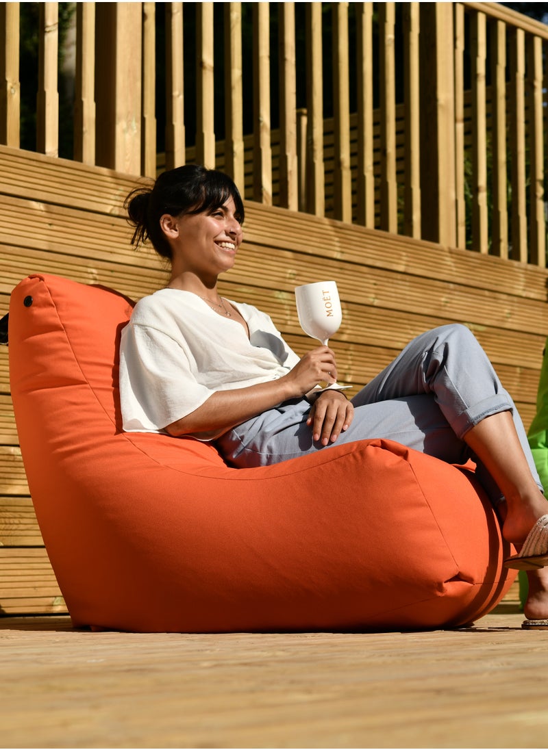Extreme Lounging Extreme Lounging® - Original Mighty Bean Bag - Made in UK - Premium Quality Double Stitched Bean Bag - UV Protected & Waterproof - Large BeanBags Chair - Ideal for Indoor & Outdoor Use - Orange  - Image 2