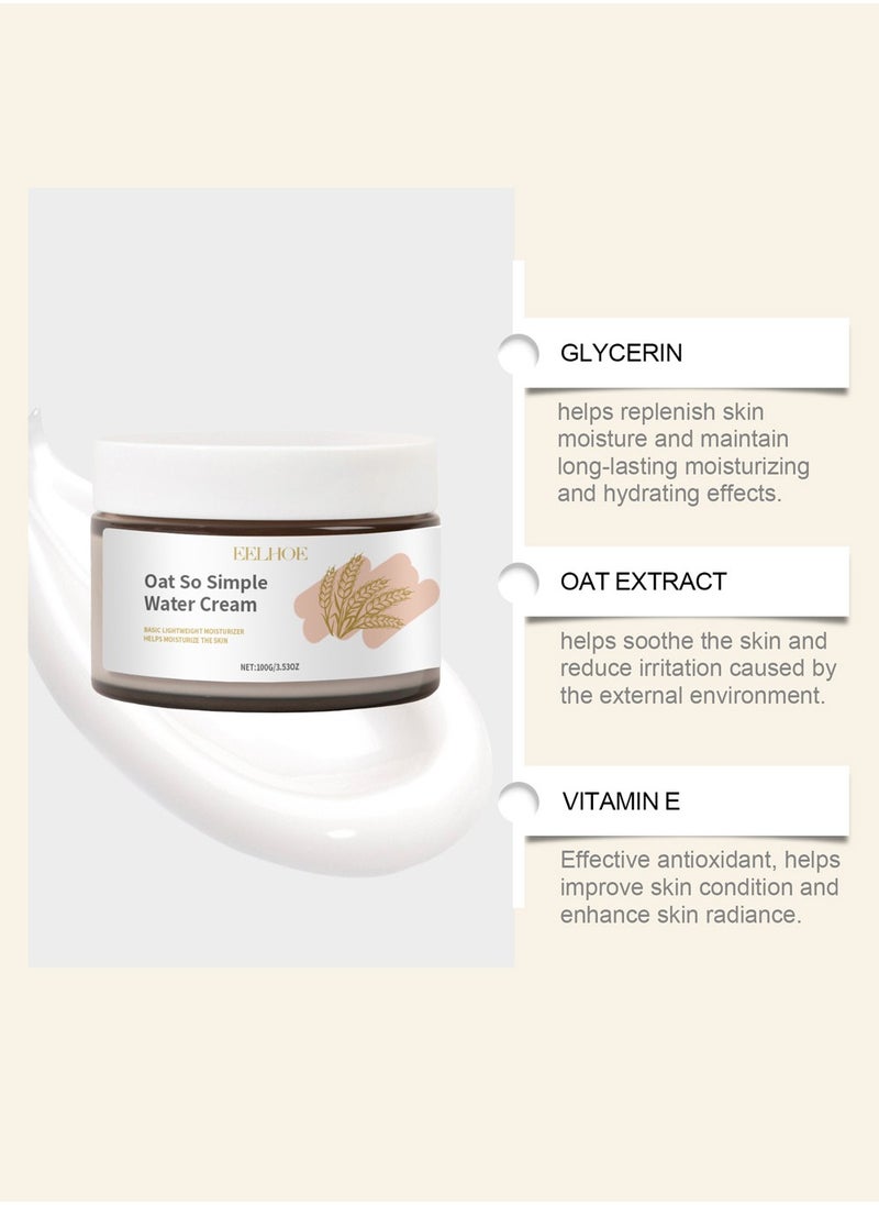 Oat So Simple Water Cream, Lightweight Moisturizer with Soothing Oat Extract, Hydrates & Calms, Fast-Absorbing, Non-Greasy, Suitable for Sensitive Skin, 100g