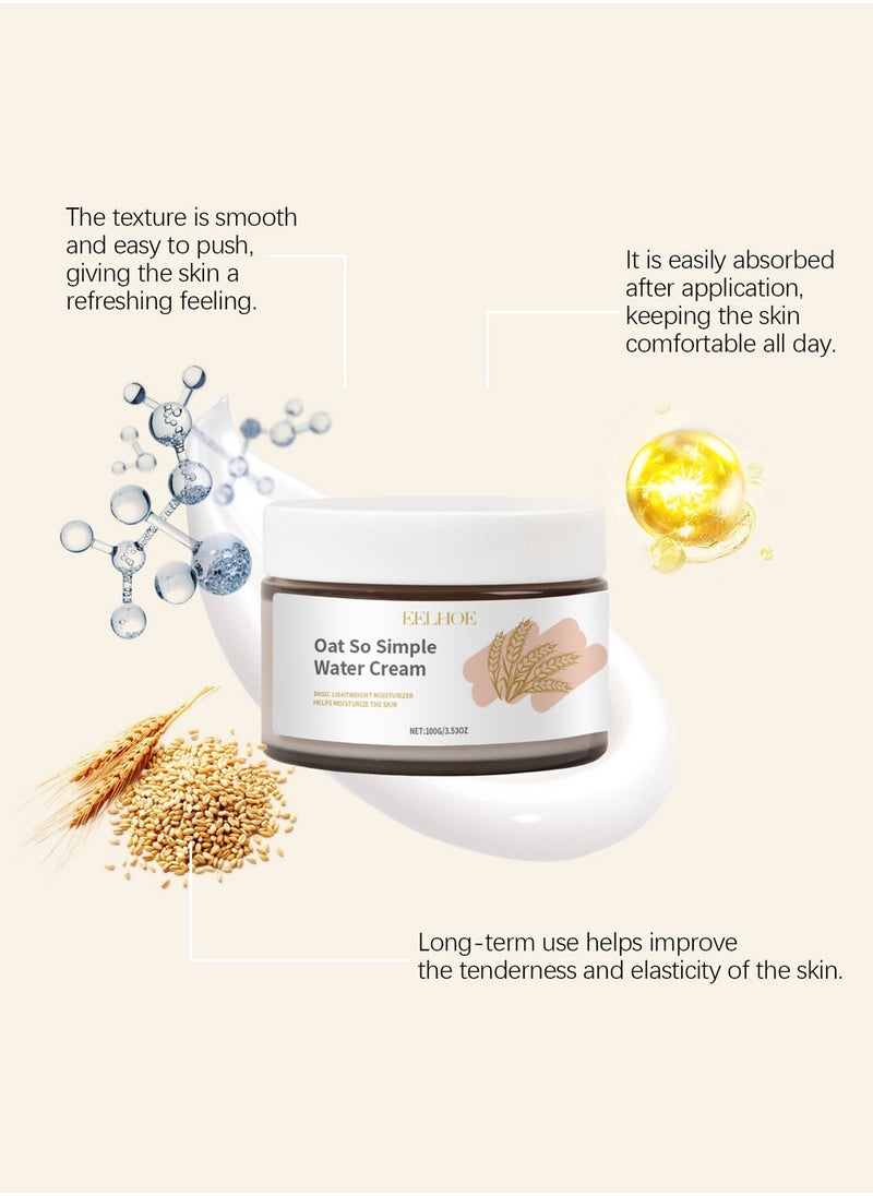 Oat So Simple Water Cream, Lightweight Moisturizer with Soothing Oat Extract, Hydrates & Calms, Fast-Absorbing, Non-Greasy, Suitable for Sensitive Skin, 100g