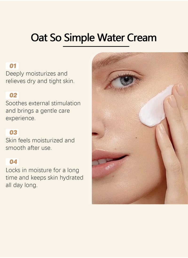 Oat So Simple Water Cream, Lightweight Moisturizer with Soothing Oat Extract, Hydrates & Calms, Fast-Absorbing, Non-Greasy, Suitable for Sensitive Skin, 100g
