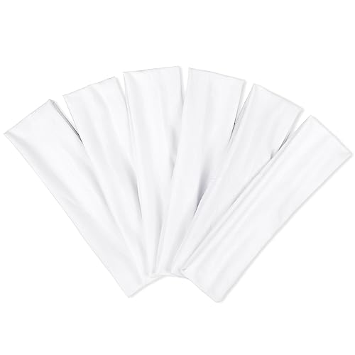 TERSE White Women's Non-Slip Elastic Sweat Hairbands - Soft Fabric Thin Hair Wraps for Short Hair, Workout, Yoga, Running, Sports, Girls - Image 1