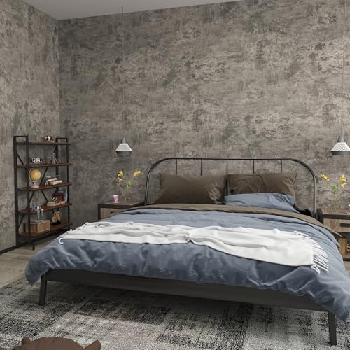 3yecao 31591 Extra Large Size Wide Thick Light Brown Grey Concrete Wallpaper Peel and Stick 3D Industrial Gray Concrete Cement Contact Paper Vinyl Matte Textured Stickers for Bedroom Garage Walls