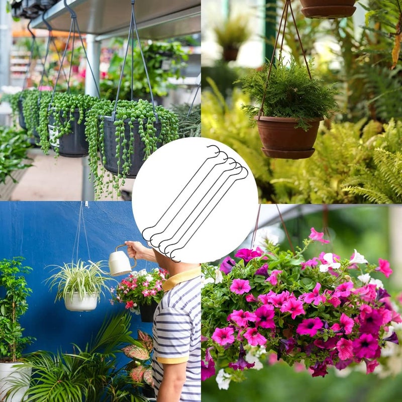 ORILEY 19-inch Extra Large S Hooks Heavy Duty Hanging Portable Hangers for Garden Plant Pots Indoor & Outdoor Balcony Hanging Bird Feeders Baskets Lanterns and Ornaments - Pack of 5 - Image 4