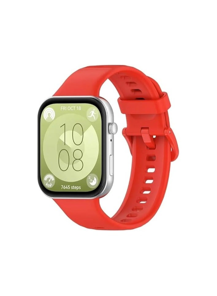 Bracelets for Huawei Watch Fit 3 Bracelet, Magnetic Stainless Steel Metal Mesh Replacement Strap with Magnetic Closure for Huawei Fit 3 Watch Strap for Men and Women, (Red) - Image 2