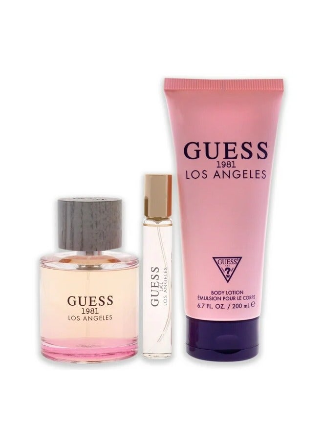 GUESS 1981 Los Angeles Women/Femme Eau de Toilette 3 Piece Gift Set - Perfume Spray 3.4 Fl. Oz., Travel Spray 0.5 Fl. Oz., & Body Lotion 6.7 Fl. Oz. - Image 2