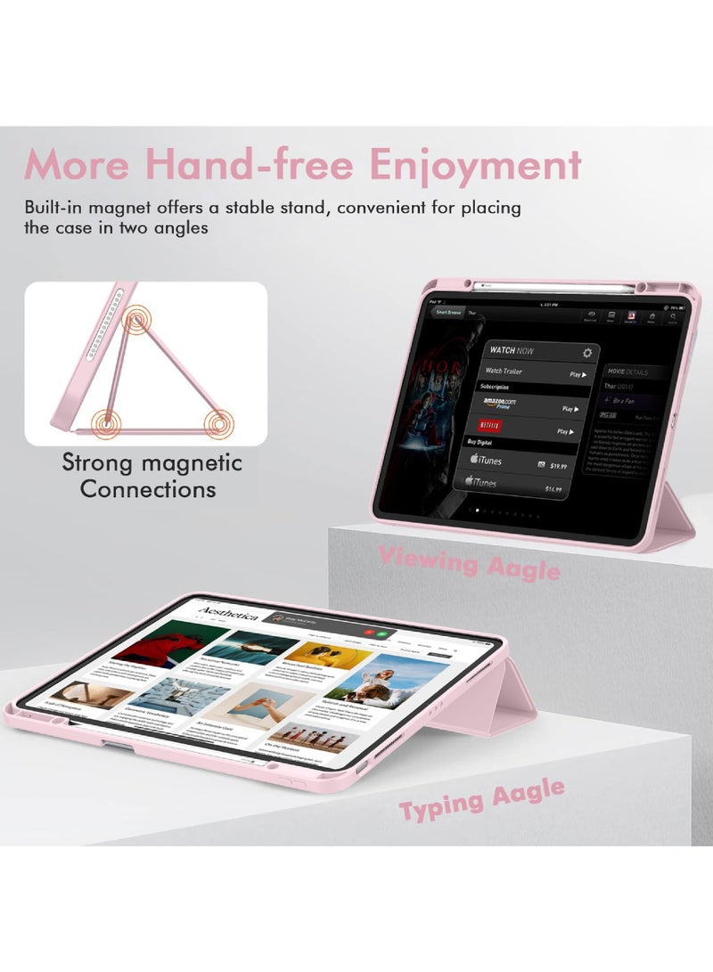 روك بو جراب لجهاز iPad Air 13 بوصة M3 2025/Air 13 بوصة M2 2024 مع حامل قلم رصاص جراب iPad ذكي [يدعم Pencil Pro و Pencil (USB-C)] يدعم Touch ID وغطاء الاستيقاظ/السكون التلقائي لجهاز Air 13 بوصة M3/M2 2025/2024 - Image 4