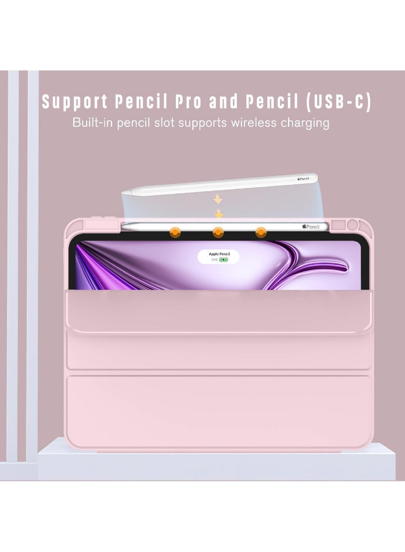روك بو جراب لجهاز iPad Air 13 بوصة M3 2025/Air 13 بوصة M2 2024 مع حامل قلم رصاص جراب iPad ذكي [يدعم Pencil Pro و Pencil (USB-C)] يدعم Touch ID وغطاء الاستيقاظ/السكون التلقائي لجهاز Air 13 بوصة M3/M2 2025/2024 - Image 3