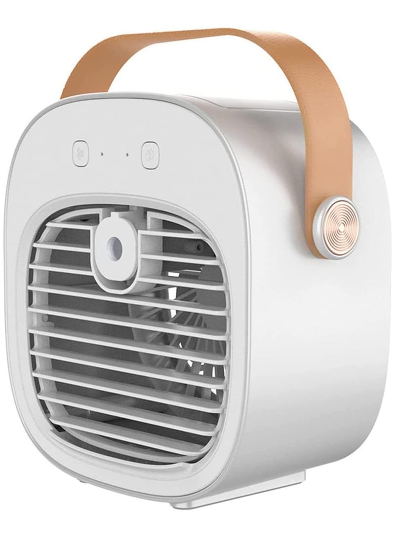 MarlaMall Misting Fan, Portable Table Fan, USB Portable Air Conditioner Fan, Air Cooler Desktop Fan, 3 Speeds, Adjustable Head Rotatable for Home Office (White) - Image 1