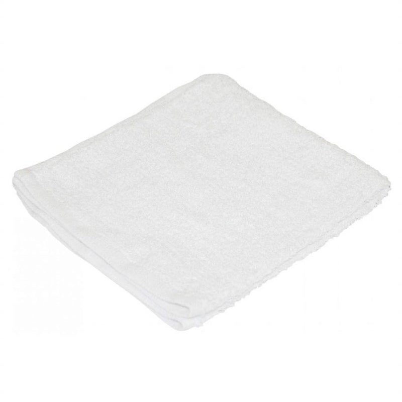 Jensen Carrand 45054 14"" x 17"" Cotton Terry Detailing Towel (4-Pack)   White - Image 1