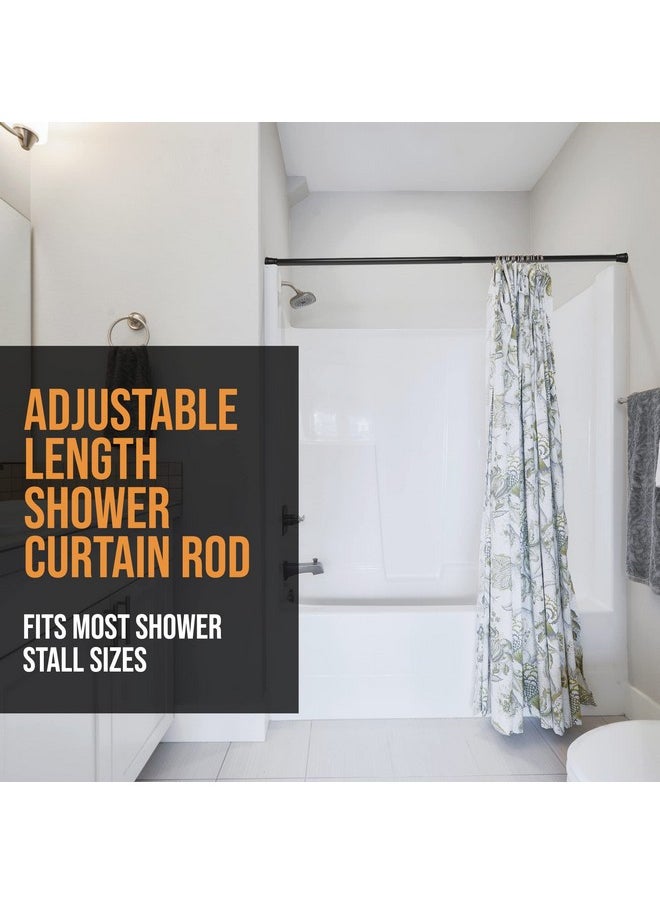 Story@Home Story@Home - Shower Curtain Rod, Adjustable Curtain Rod, Tension Spring Installation (No Tools Needed), Sturdy & Rust-Proof Curtain Rod, 41-70 Inches, Black | Curtain Rods No Drilling for Wall  - Image 2