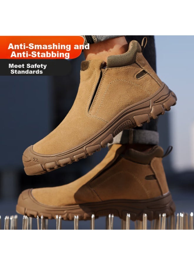 Jingtu Jingtu Welder Safety Shoes Men's High-top Steel Toe Anti-smashing Anti-piercing Breathable Work Shoes E3025g-j 42  - Image 4