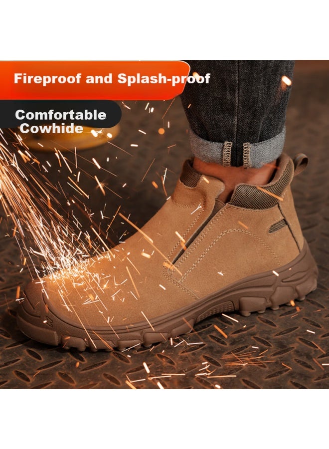 Jingtu Jingtu Welder Safety Shoes Men's High-top Steel Toe Anti-smashing Anti-piercing Breathable Work Shoes E3025g-j 42  - Image 2