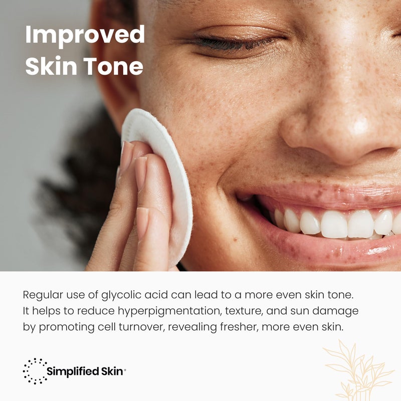 simplified skin Glycolic Acid Toner for Face - 8% Facial Toning Solution - Hydrating, Anti-Aging, Exfoliates Skin with AHA, Aloe Vera, & Rosemary Extract for Women & Men - 8 Fl Oz - Image 3