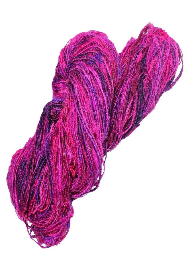 Knitsilk Recycled Sari Silk Yarn, Magenta Shade (100 Grams).Ideal for Knitting, Crocheting and Crafts - Image 3