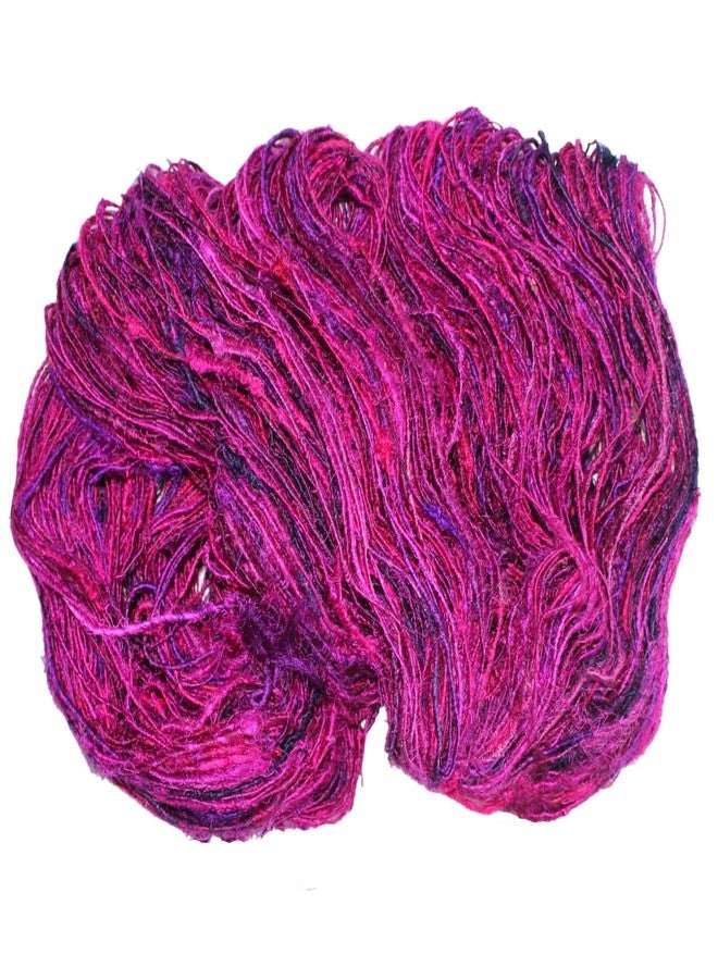 Knitsilk Recycled Sari Silk Yarn, Magenta Shade (100 Grams).Ideal for Knitting, Crocheting and Crafts - Image 5