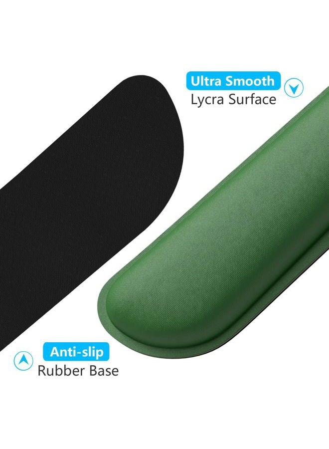 Dapesuom Enlarge Keyboard Wrist Rest, Memory Foam Keyboard Wrist Cushion for Computer Desk Mats Support, Typing Pain Relief Ergonomic Mouse Pad Rests with Non-Slip Base for Gaming Laptop, Forest Green - Image 4