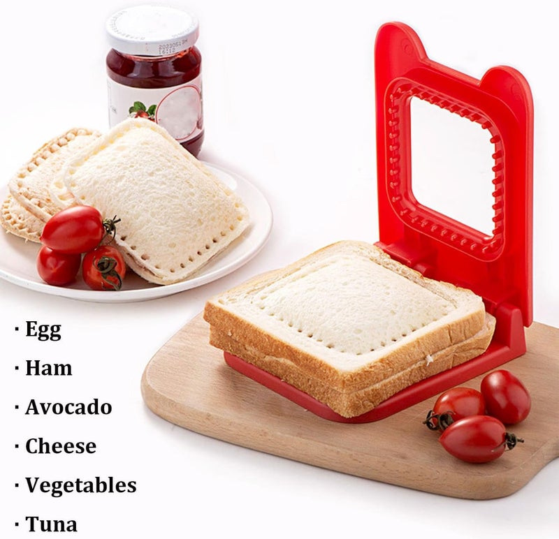 THW® Sandwich Cutter and Sealer Set Square and Round Sandwich Maker Bread Toast Breakfast Making Mold and Sealer for Kids for Cookie Cutters Can be Used in Home resaurant banquets (Square and Round) - Image 5